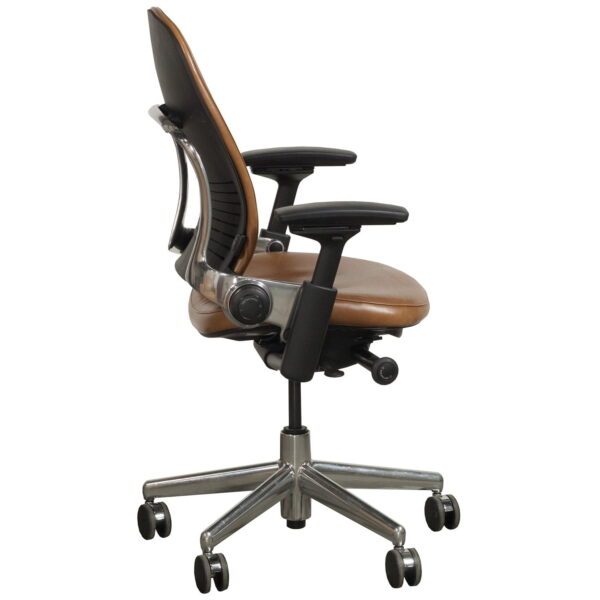 Steelcase Leap V2 Used Leather Task Chair, Brown National Office