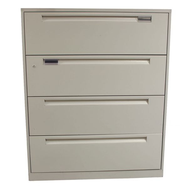Steelcase Used 4 Drawer 42 Inch Lateral File, Putty