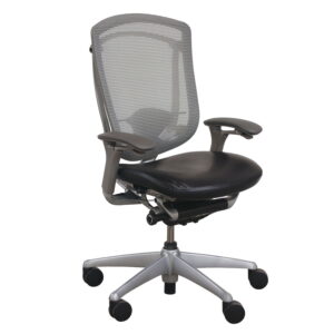 Teknion Contessa Used Mesh Back Task Chair, Black Leather