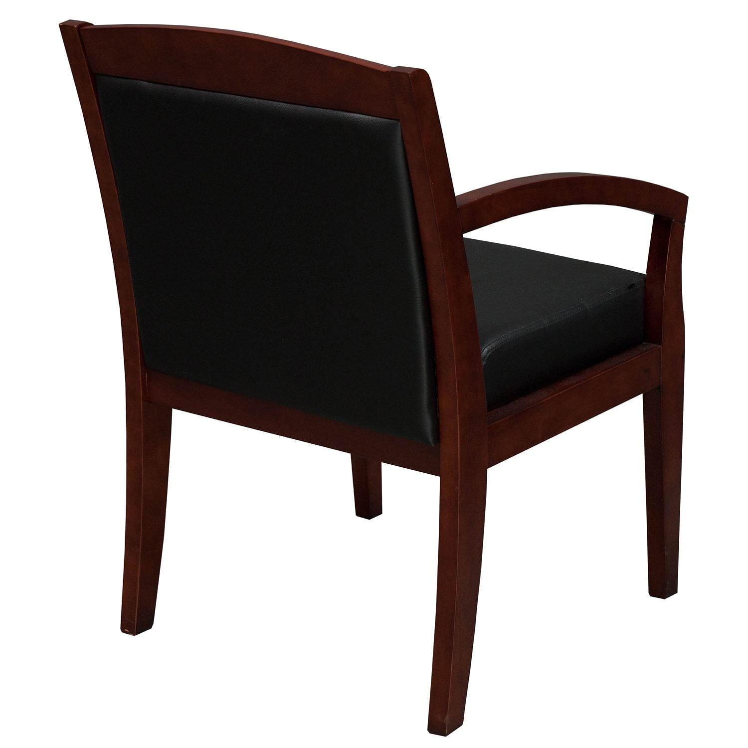 Tiffany Industries Used Wood Side Chair, Black Leather National
