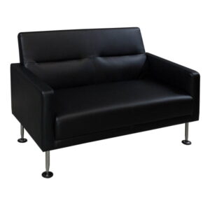 Celeste by goSIT Modern PU Leather Reception Loveseat, Black