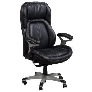 Captain by goSIT PU Leather Executive Ergo Task Chair, Black