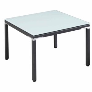 goSIT New 24x24 Glass End Table, White