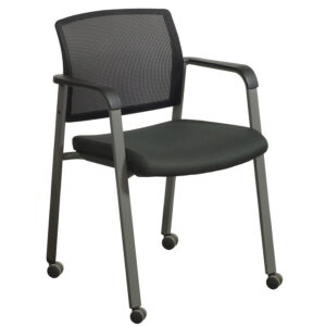 Skipper by goSIT Mobile Mesh Back Side Chair, Black