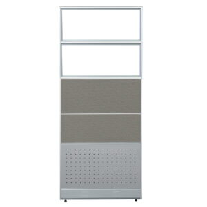 36x92 New goSIT Max06 Cubicle Fabric and Clear Glass Panel, Taupe