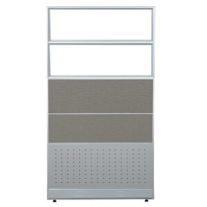 48x92 New goSIT Max06 Cubicle Fabric and Clear Glass Panel, Taupe