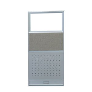 24x60 New goSIT Max06 Cubicle Fabric and Clear Glass Middle Panel with PO, Taupe
