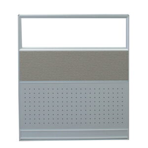 48x60 New goSIT Max06 Cubicle Fabric and Clear Glass no PO, Taupe
