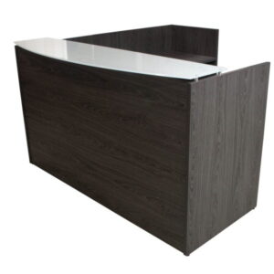 Manhattan L-Shape Reception Desk 30x72 24x42 Laminate Right Return, Cashmere Gray