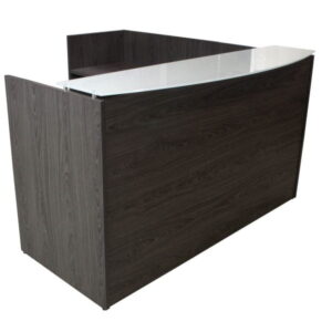 Manhattan L-Shape Reception Desk 30×72 24×42 Laminate Left Return, Cashmere Gray