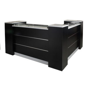 Morgan 7x7 Glass Top Reception Desk by goSIT, Black and White