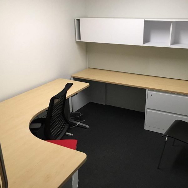 Steelcase Universal Used Desk Set, Maple National Office Interiors