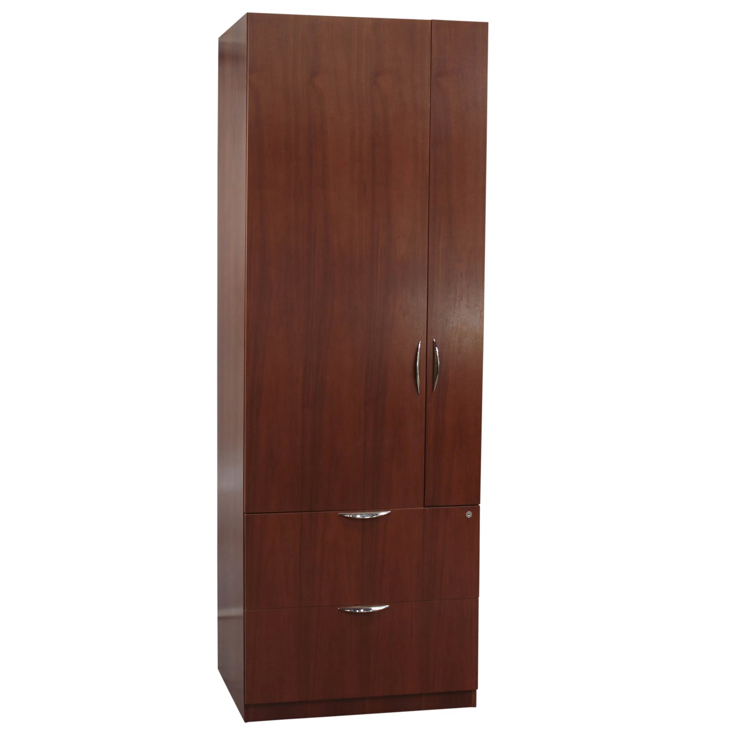 Steelcase Used Veneer Right Wardrobe with Filing, Walnut National