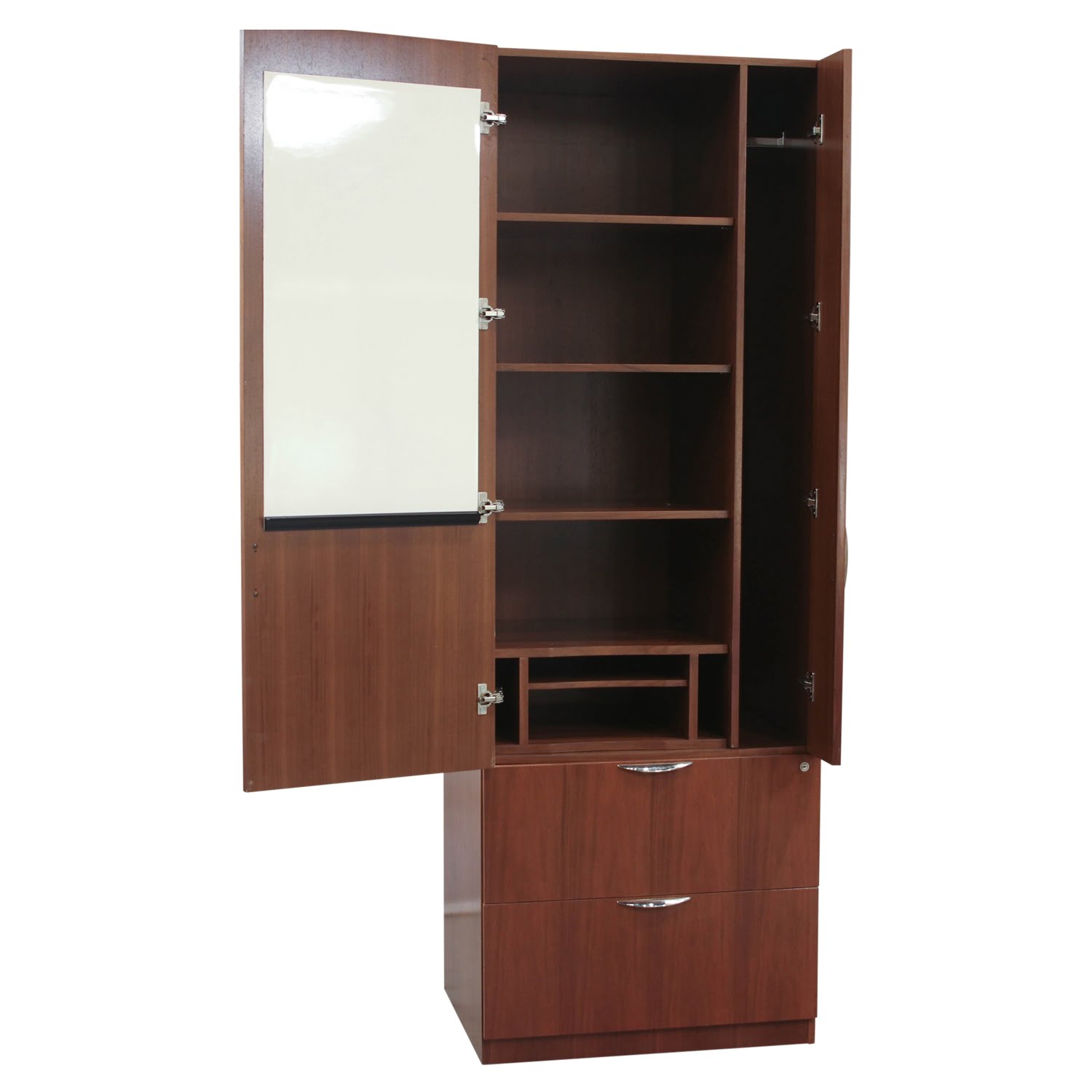 Steelcase Used Veneer Right Wardrobe with Filing, Walnut National