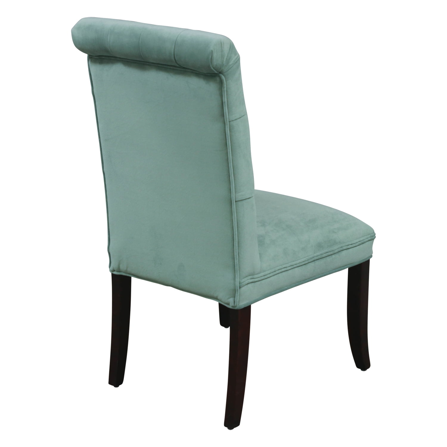 Audrey Velvet Used Highback Chair with Espresso Wood, Eucalyptus