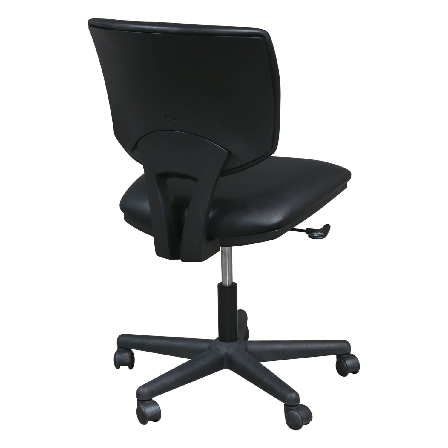 Hon Used Armless Leather Task Chair, Black National Office Interiors