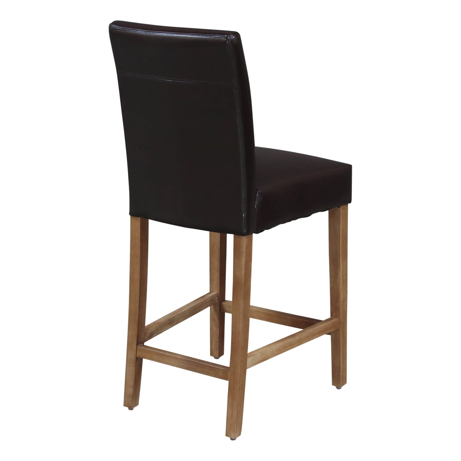Marshall Used Faux Leather High Back Stool with Pine Wood, Brown National Office Interiors and