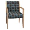 Global Upholstery Used Side Chair, Maple with Blue Circle Pattern