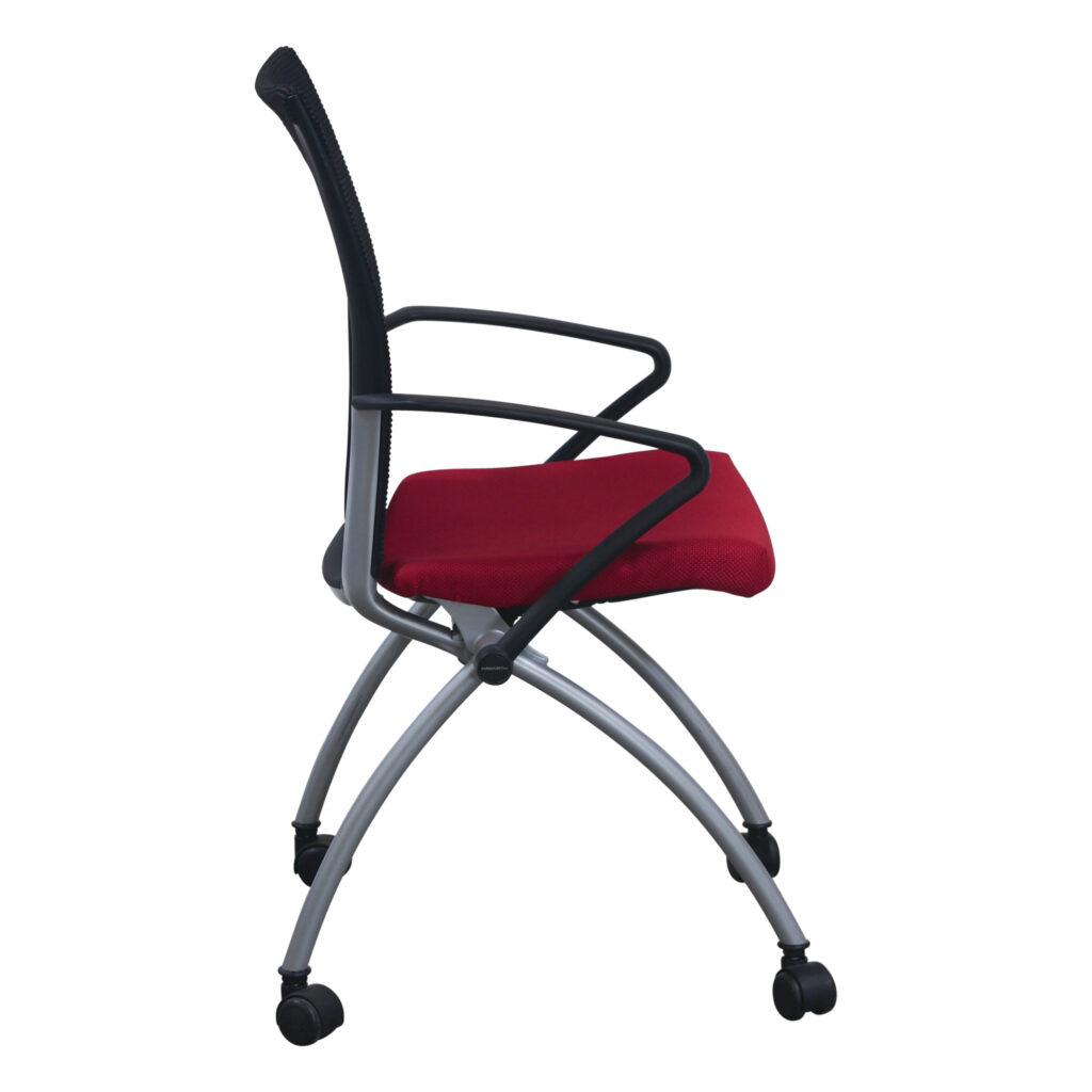 Haworth X640 Used Mobile Mesh Nesting Chair, Red National Office