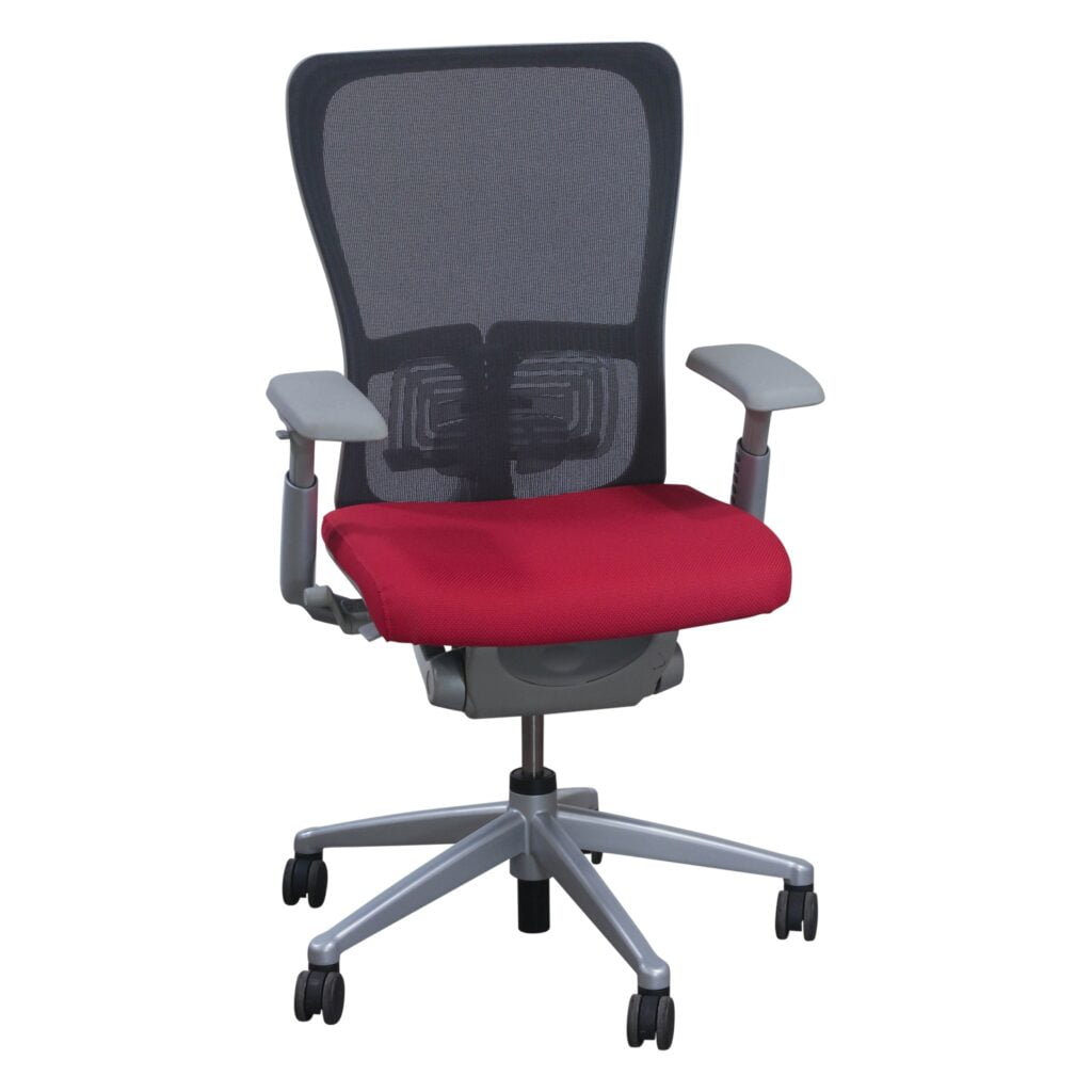Haworth Zody Mesh Back Used Task Chair, Red and Gray National Office