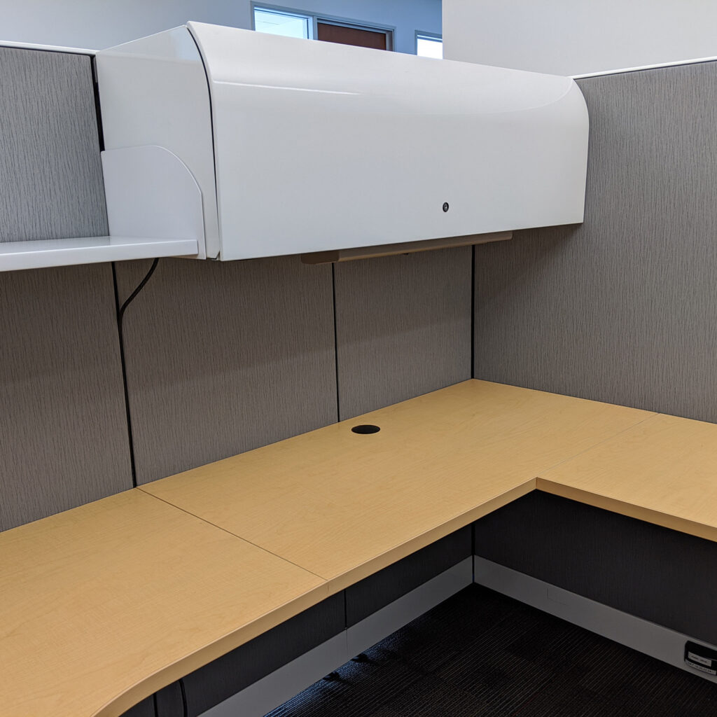 8x6 Knoll Morrison Used Cubicle w Sliding Door, Gray Sold in Pods