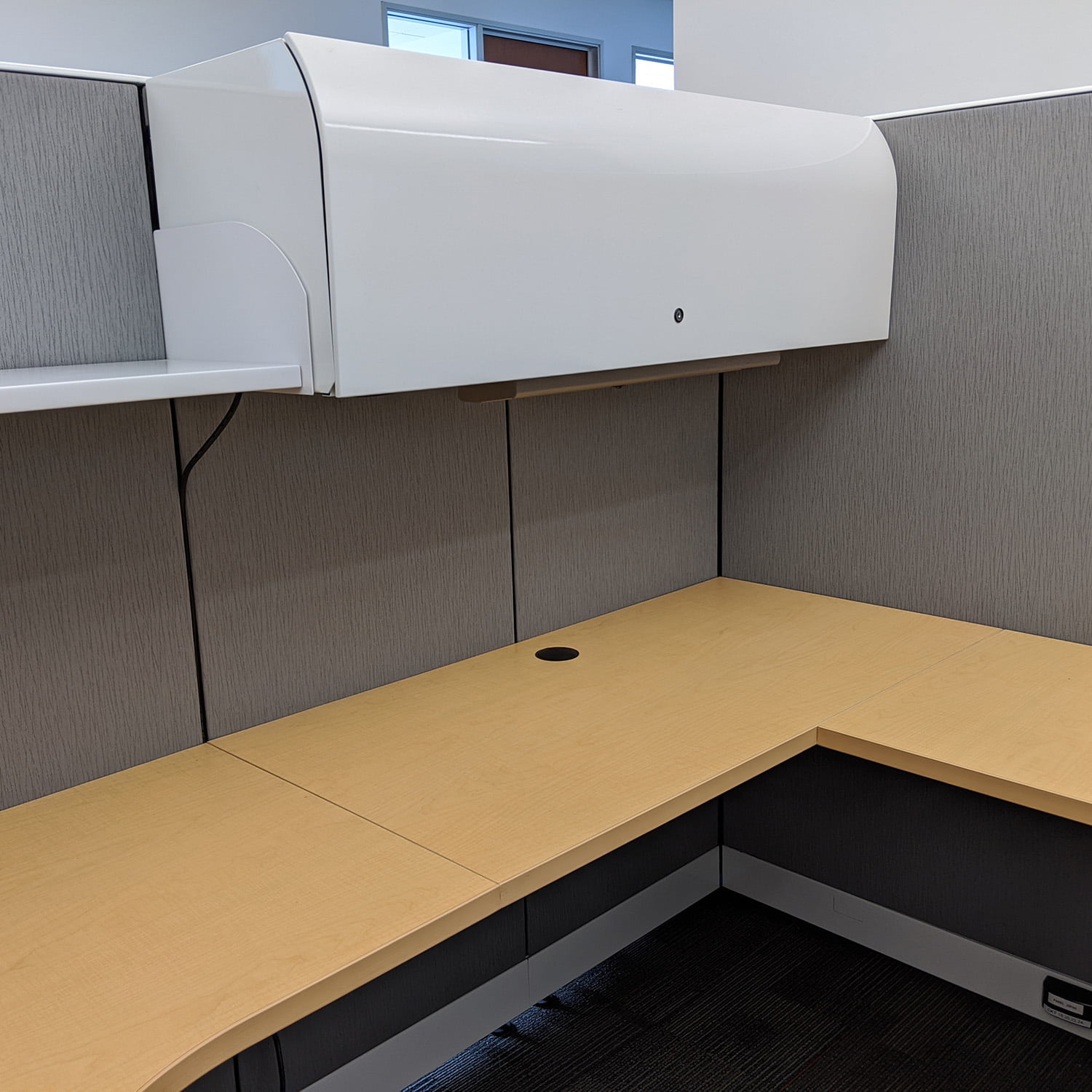 8x6 Knoll Morrison Used Cubicle w Sliding Door, Gray Sold in Pods