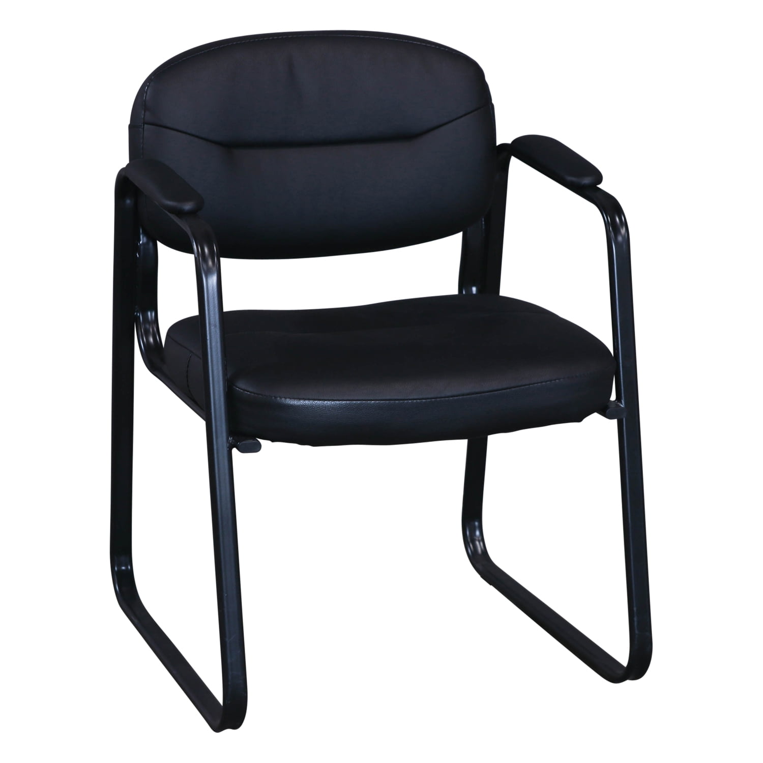 Hon Used Sled Based Faux Leather Side Chair, Black - National Office ...