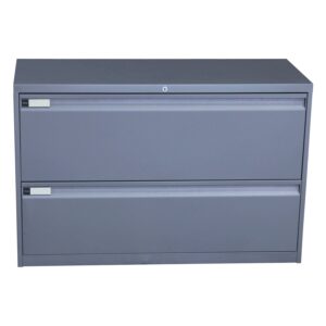 Teknion Used Two Drawer 42 Inch Lateral File, Silver