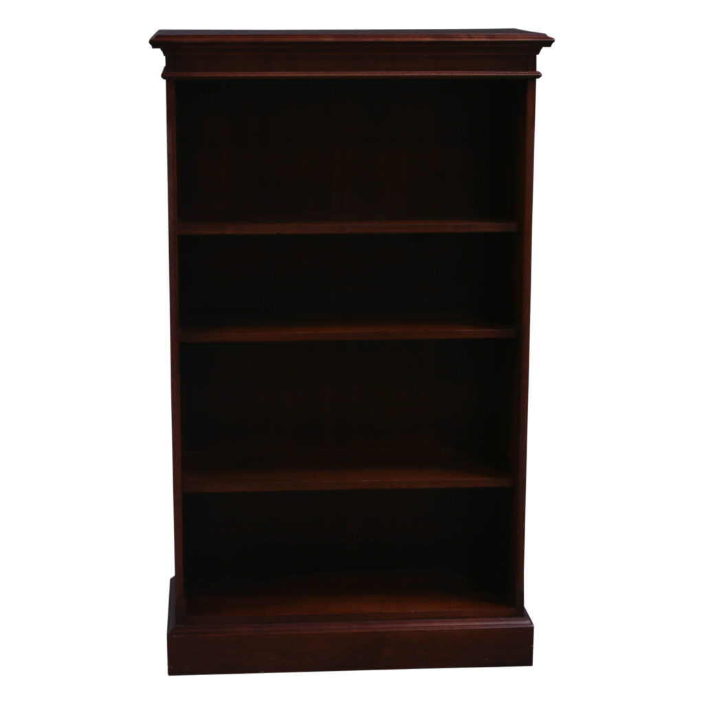 54 Inch 4 Shelf Used Wood Veneer Bookcase, Walnut National Office