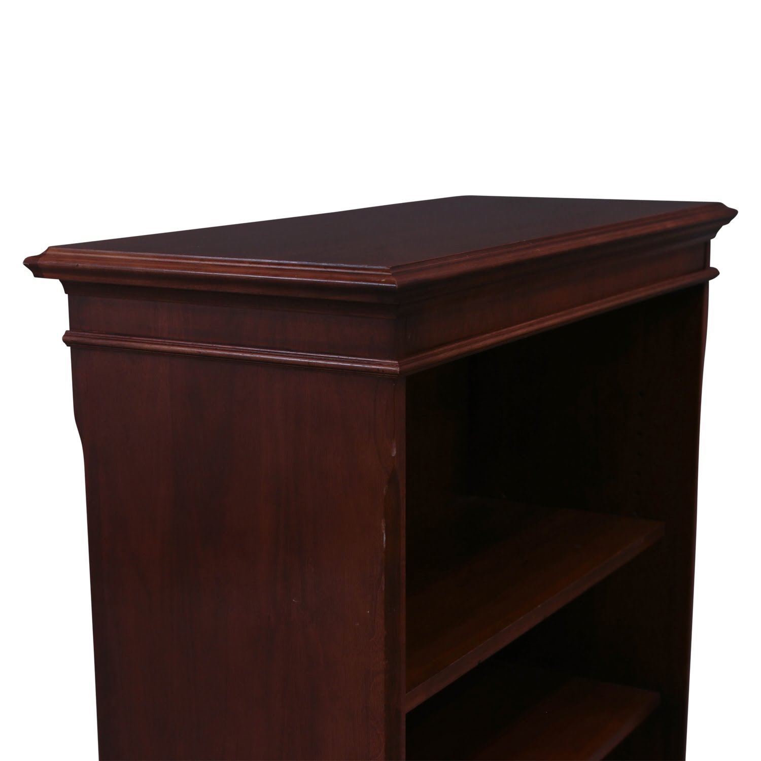 54 Inch 4 Shelf Used Wood Veneer Bookcase, Walnut National Office