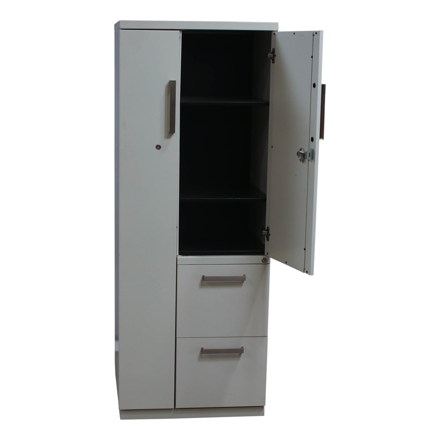 Metal Used Wardrobe Storage with Drawers, Light Putty