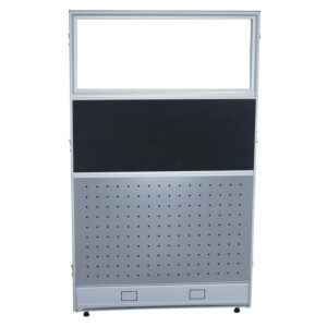 36x60 New goSIT Max06 Cubicle Fabric and Clear Glass Panel, Smoke Gray