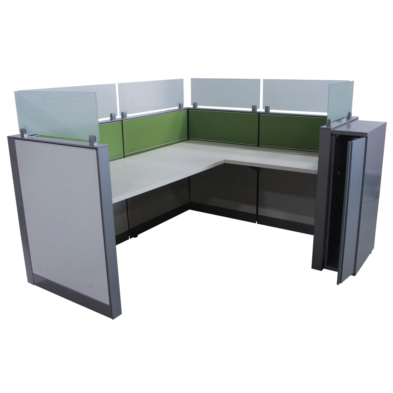 Herman Miller 6x5 Used Canvas Cubicle, Green Apple Sold in Pods