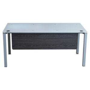 Manhattan Glass Top Table Desk, Cashmere Gray