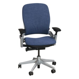 Steelcase Leap V2 Used Platinum Task Chair, Admiral Blue