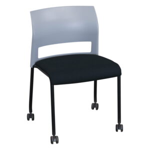 Steelcase Move Used Mobile Stack Chair, Gray and Black
