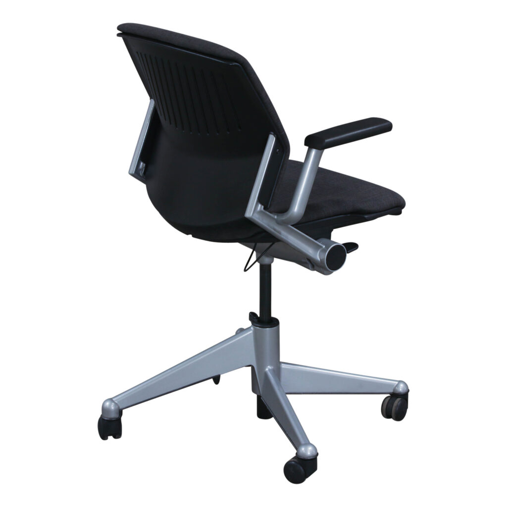 Steelcase Vecta Kart Used Nesting Chair with Silver Frame, Smoke