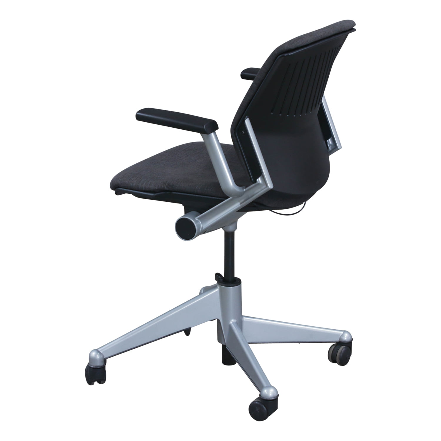 Steelcase Vecta Kart Used Nesting Chair with Silver Frame, Smoke