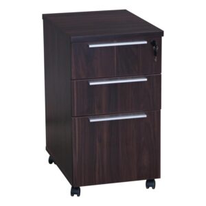 Denmark Laminate Mobile Pedestal Box/Box/File, American Walnut