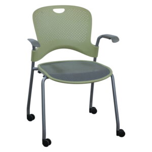 Herman Miller Caper Used Mobile Stack Chair, Yellow and Gray