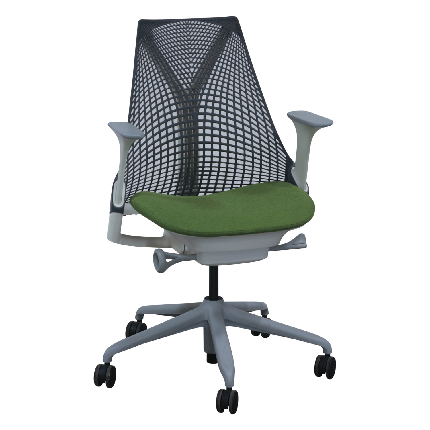 Herman Miller Sayl Used Conference Chair, Gray Back and Green Seat