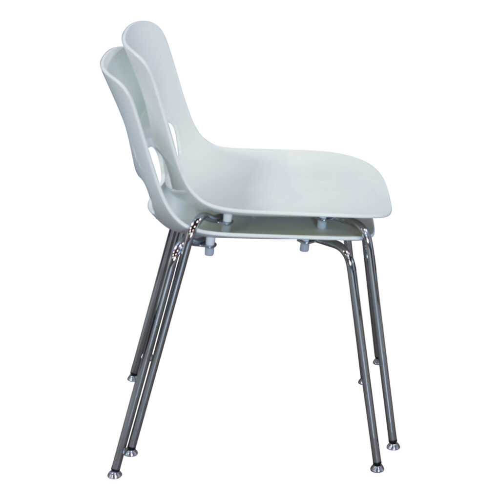 Lamm Lucky Used Stack Chair, White National Office Interiors and