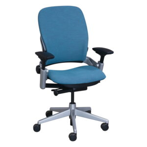 Steelcase Leap V2 Used Platinum Task Chair, Jewel Blue
