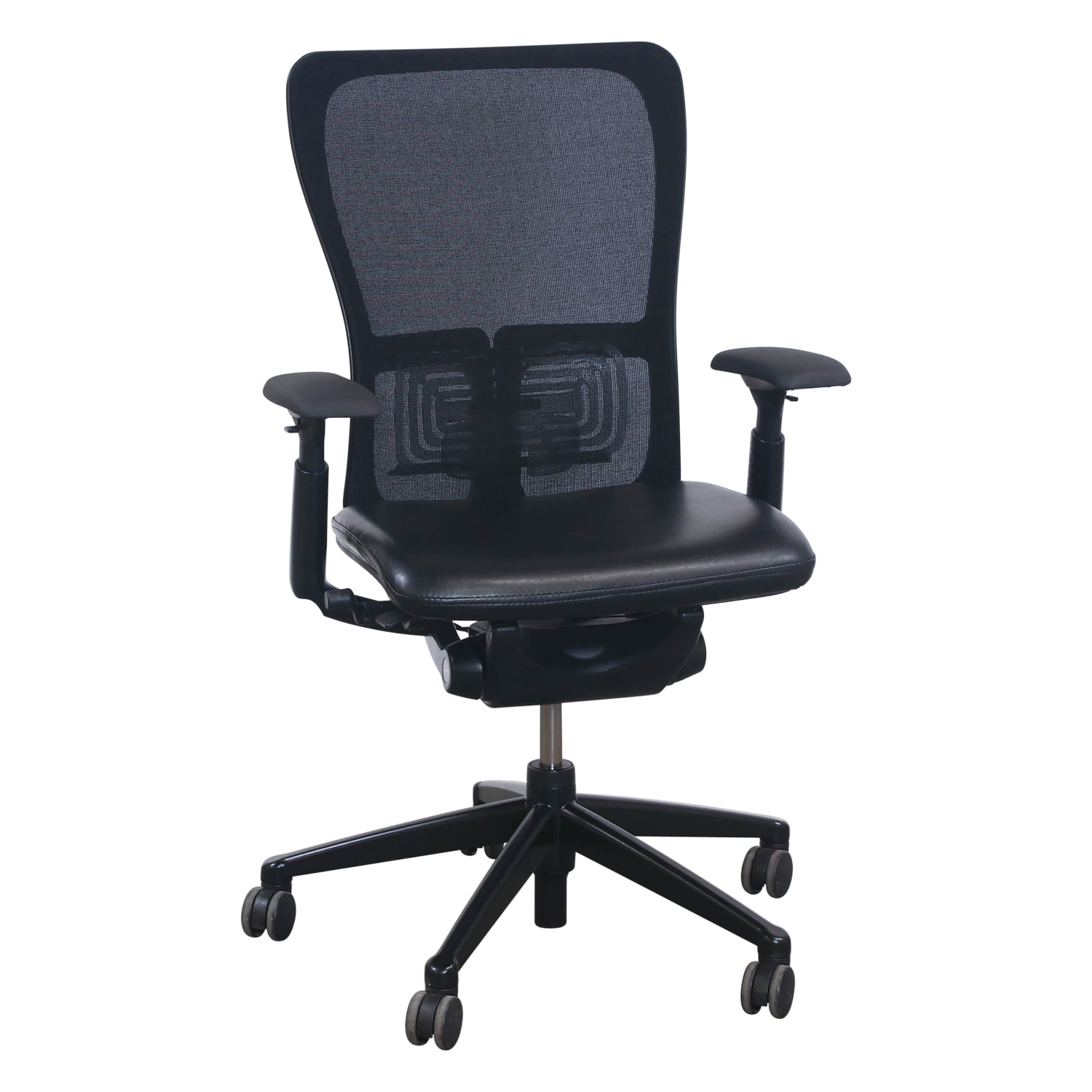 Haworth Zody Mesh Back Used PU Leather Task Chair, Black National