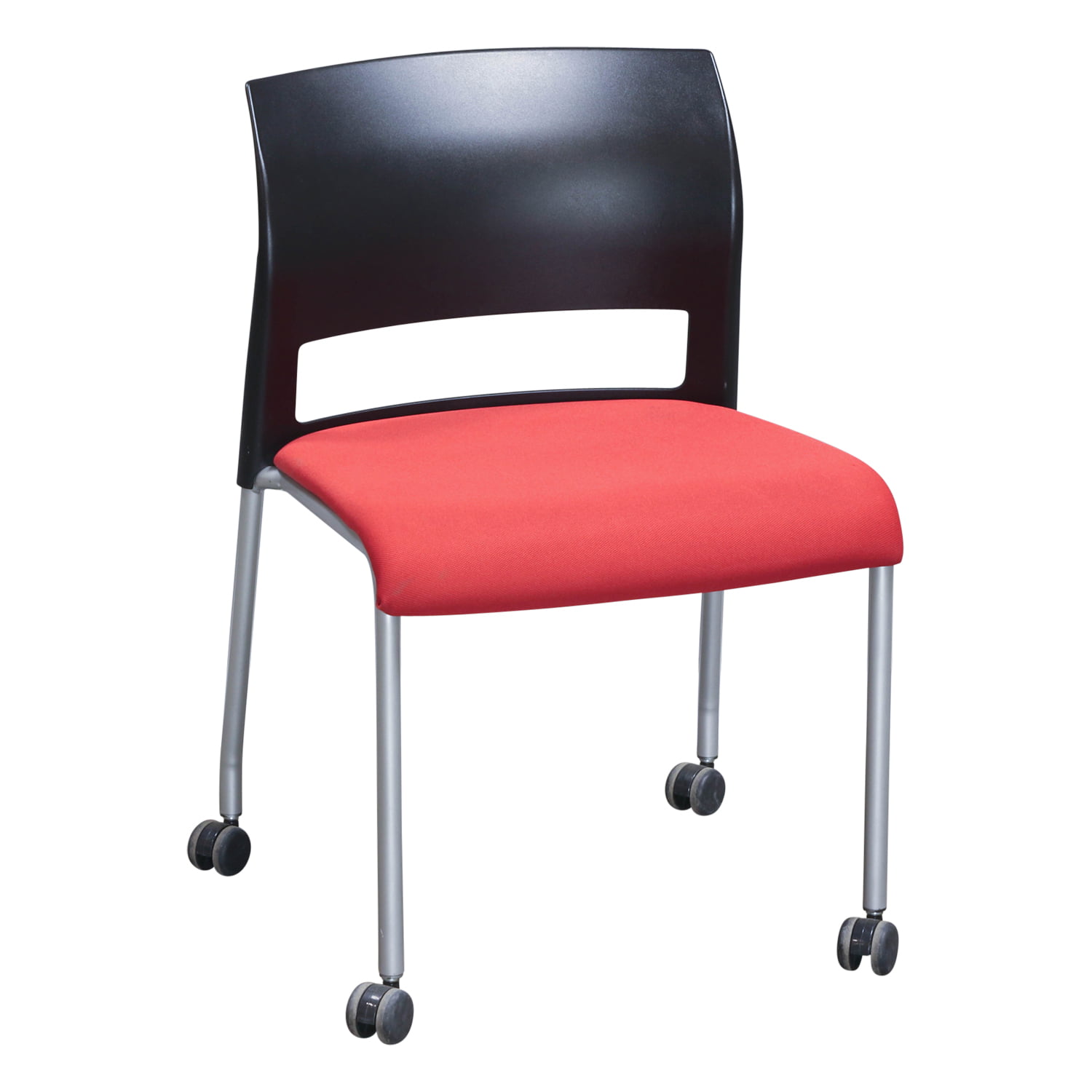 Steelcase Move Used Mobile Stack Chair, Red National Office Interiors