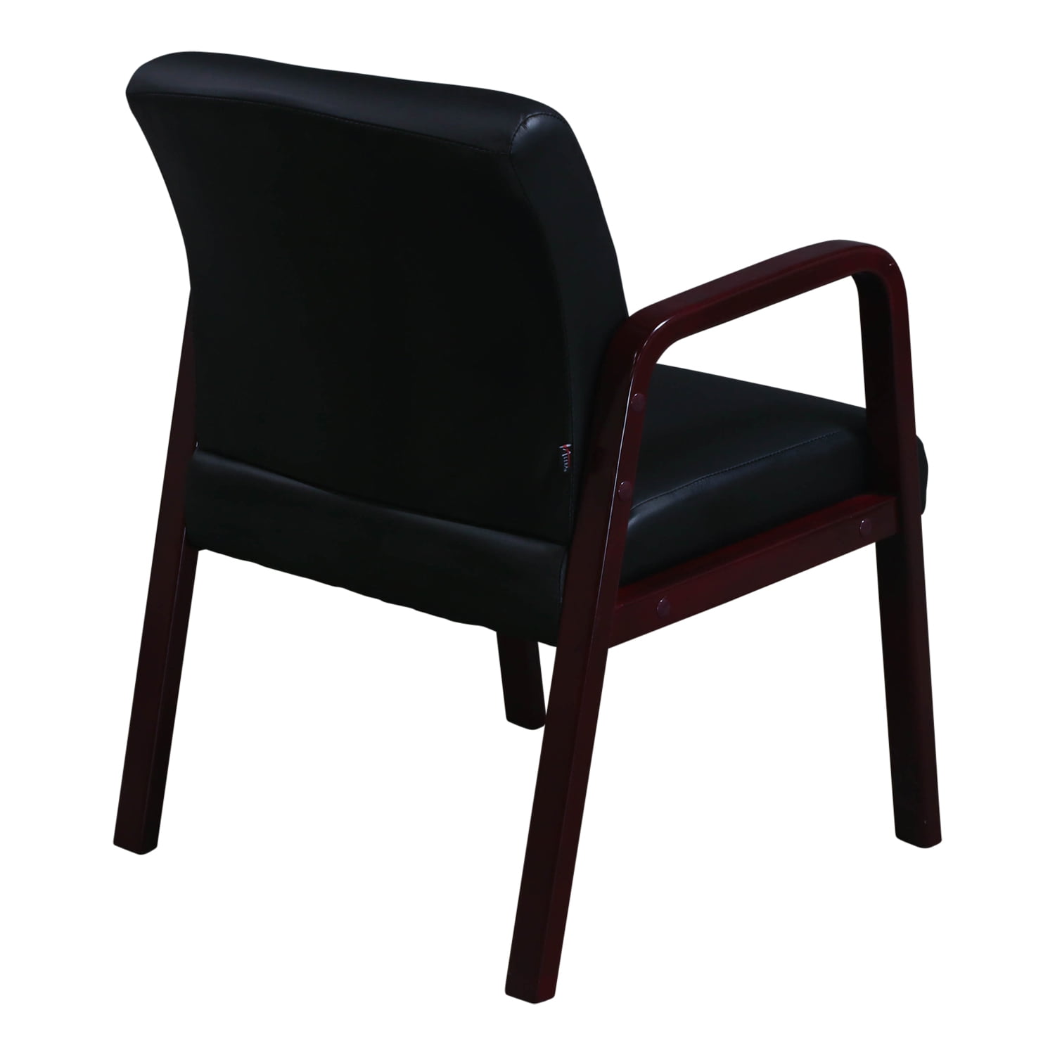 Alera Used Leather Side Chair, Black and Mahogany - National Office