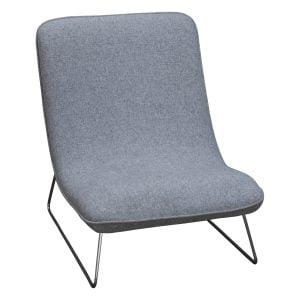 Padded Used Lounge Chair, Gray