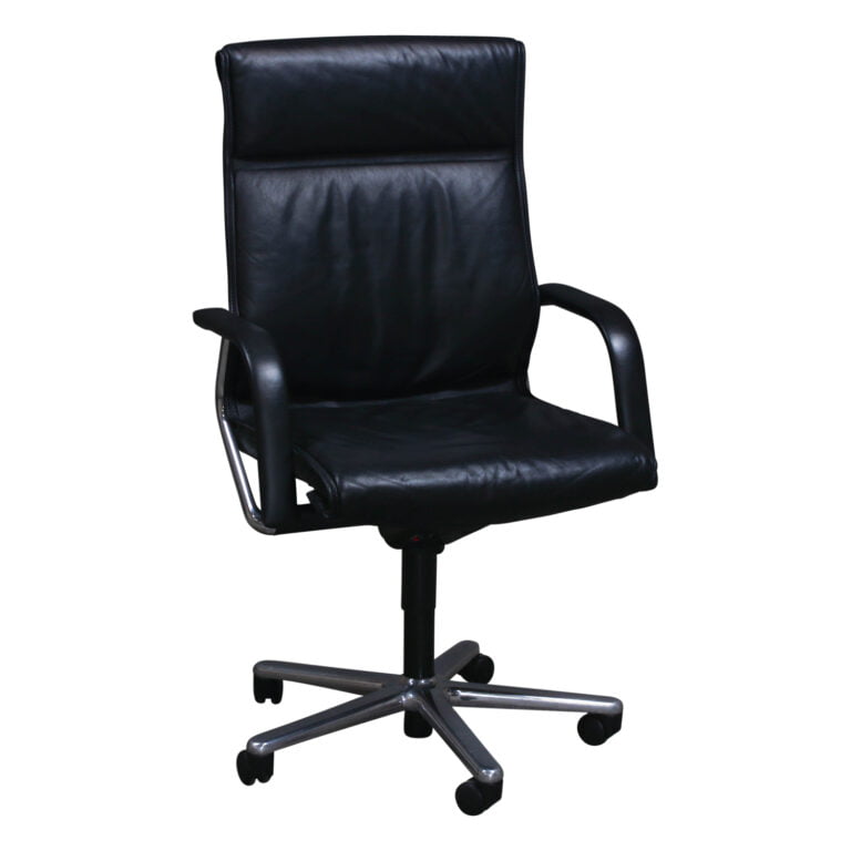Herman Miller Used Leather Conference Chair, Black National Office