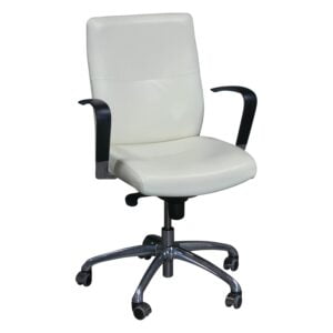 Krug Used Mid Back Leather Conference Chair, Polar