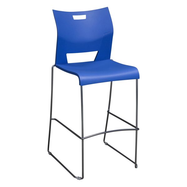 Global Duet 6631 Used Stack Bar Stool Chair, Blue